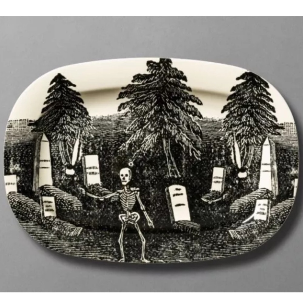 JOHN DERIAN NWT rest in peace melamine serving tray -15 3/4 x 11x 1 3/8